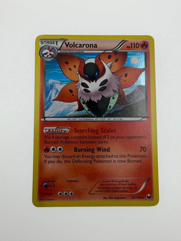 Volcarona Pokémon Kaart - Zeldzaam en in goede staat, Ophalen of Verzenden, Zo goed als nieuw, Losse kaart
