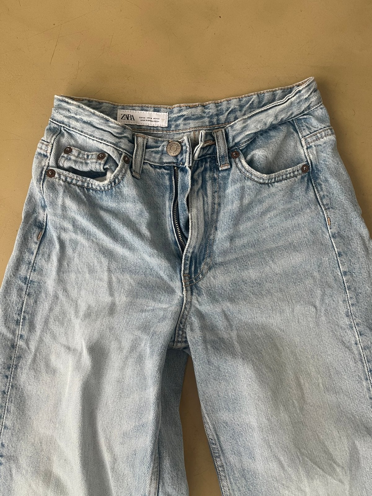 Wide leg jeans Zara, Ophalen of Verzenden, Zo goed als nieuw, Blauw, W27 (confectie 34) of kleiner
