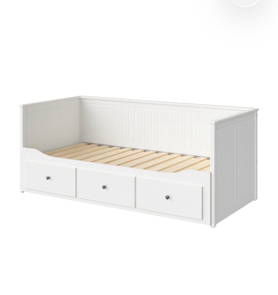 Hemnes bedbank met drie laden wit 80/160 x 200, Huis en Inrichting, Slaapkamer | Bedden, Ophalen, Verstelbaar, Wit, Tweepersoons