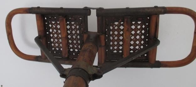 antieke wandelstok jagers wandelaars met rieten zitje 140, Antiek en Kunst, Curiosa en Brocante, Verzenden