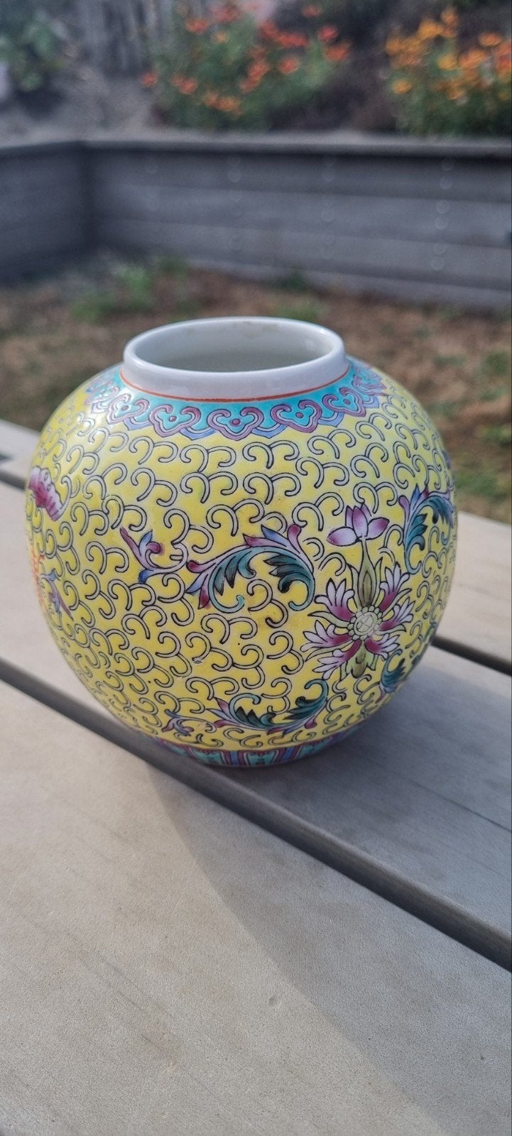 Antieke Chinese gemberpot met bloemmotief, Ophalen of Verzenden