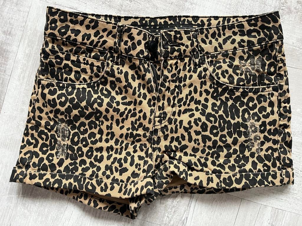 Kort panterprint broekje Amy & Ivy maat S, Ophalen of Verzenden, Zo goed als nieuw, Maat 36 (S), Bruin