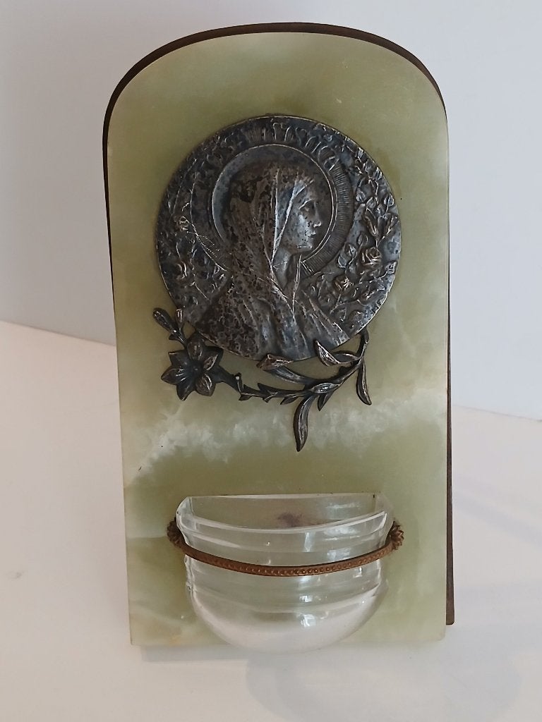Antiek Religieus Frans Wijwater Bakje  onyx/marmer 1920-1930, Antiek en Kunst, Antiek | Religie, Ophalen of Verzenden