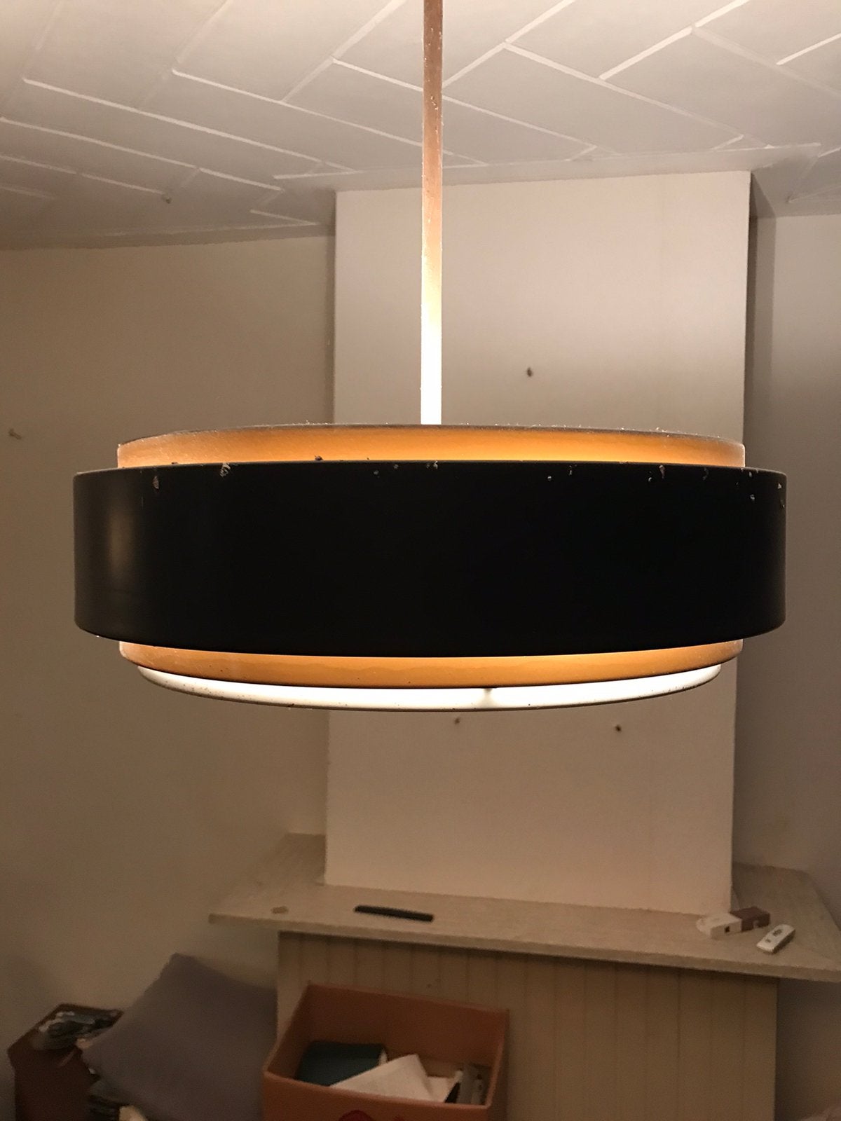 Hiemstra Evolux model 8063 pendellamp vintage retro lamp, Ophalen, Zo goed als nieuw