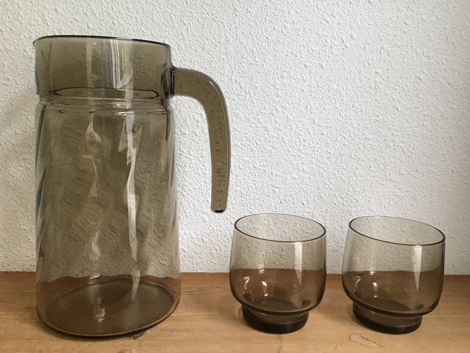 Luminarc waterkan + 2 waterglazen. Rookglas., Ophalen of Verzenden, Zo goed als nieuw, Overige typen