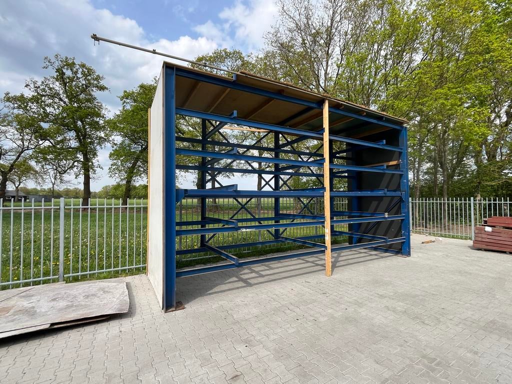 Robuuste Plaatmateriaal Stelling - H4.0xB6.8xD2.1m, Ophalen, Gebruikt