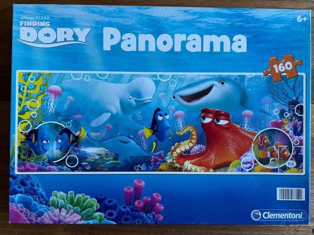 Finding Dory - Clementoni Panorama puzzel - 160 st, Ophalen of Verzenden, Meer dan 50 stukjes, Zo goed als nieuw, 6 jaar of ouder