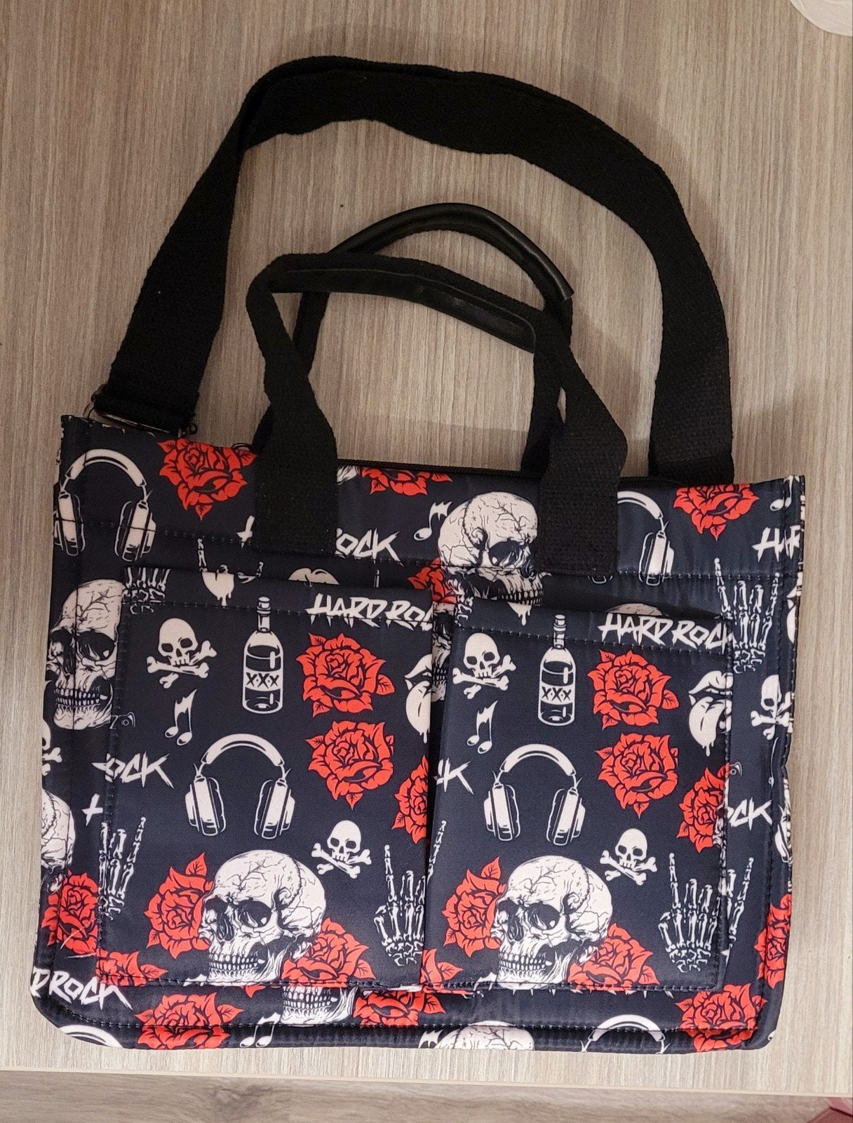Hard Rock Skull & Roses Schoudertasje, Ophalen of Verzenden, Zo goed als nieuw, Zwart, Schoudertasje