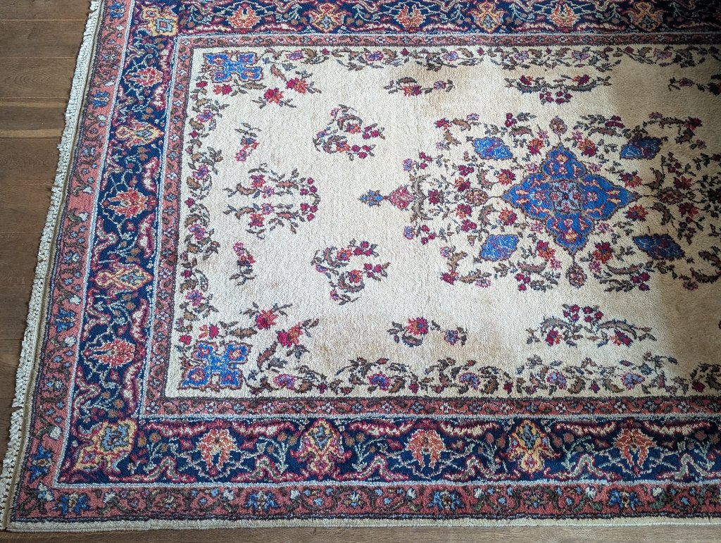 Handgeknoopt Perzisch wol tapijt Tabriz crème 190x290cm, Ophalen, Gebruikt, Crème, 150 tot 200 cm