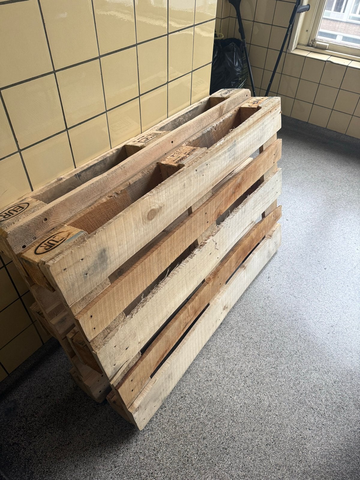 Houten pallets, Doe-het-zelf en Verbouw, Hout en Planken, Ophalen, Gebruikt, Pallet, Minder dan 200 cm