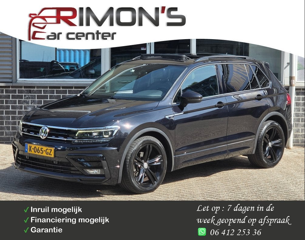 Volkswagen Tiguan 2.0 TDI Automaat 2X R-Line Leder Pano Came, Gebruikt, Euro 6, 4 cilinders, Zwart