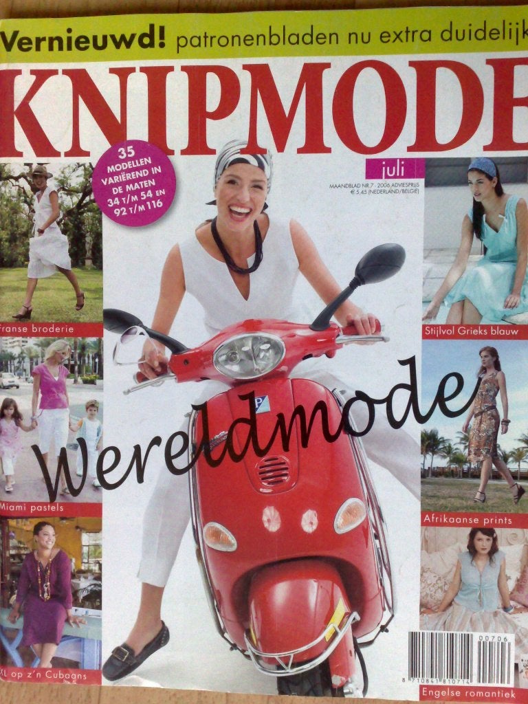 Knipmode juli 7 / 2006 , wereldmode , o. a. grote maten, Hobby en Vrije tijd, Verzenden, Vrouw, Knipmode