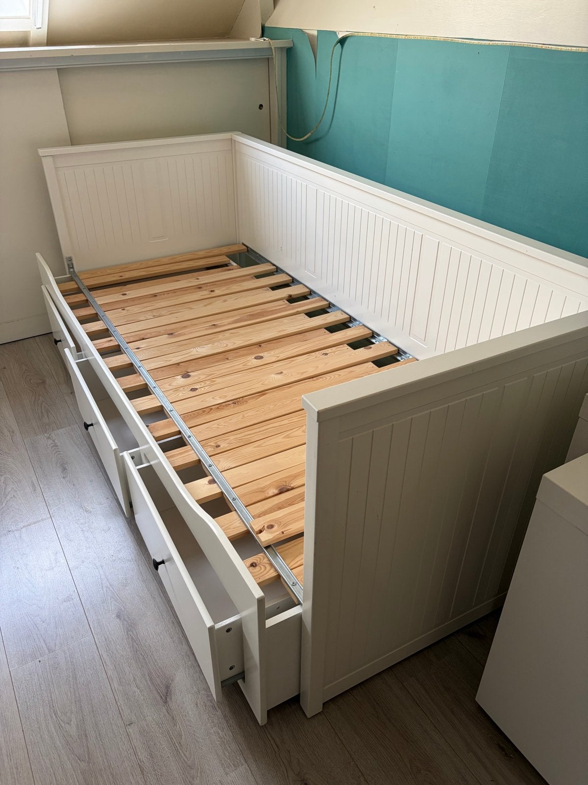 IKEA Hemnes Bedbank met 3 lades - Wit, Ophalen, Gebruikt, Eenpersoons, Wit