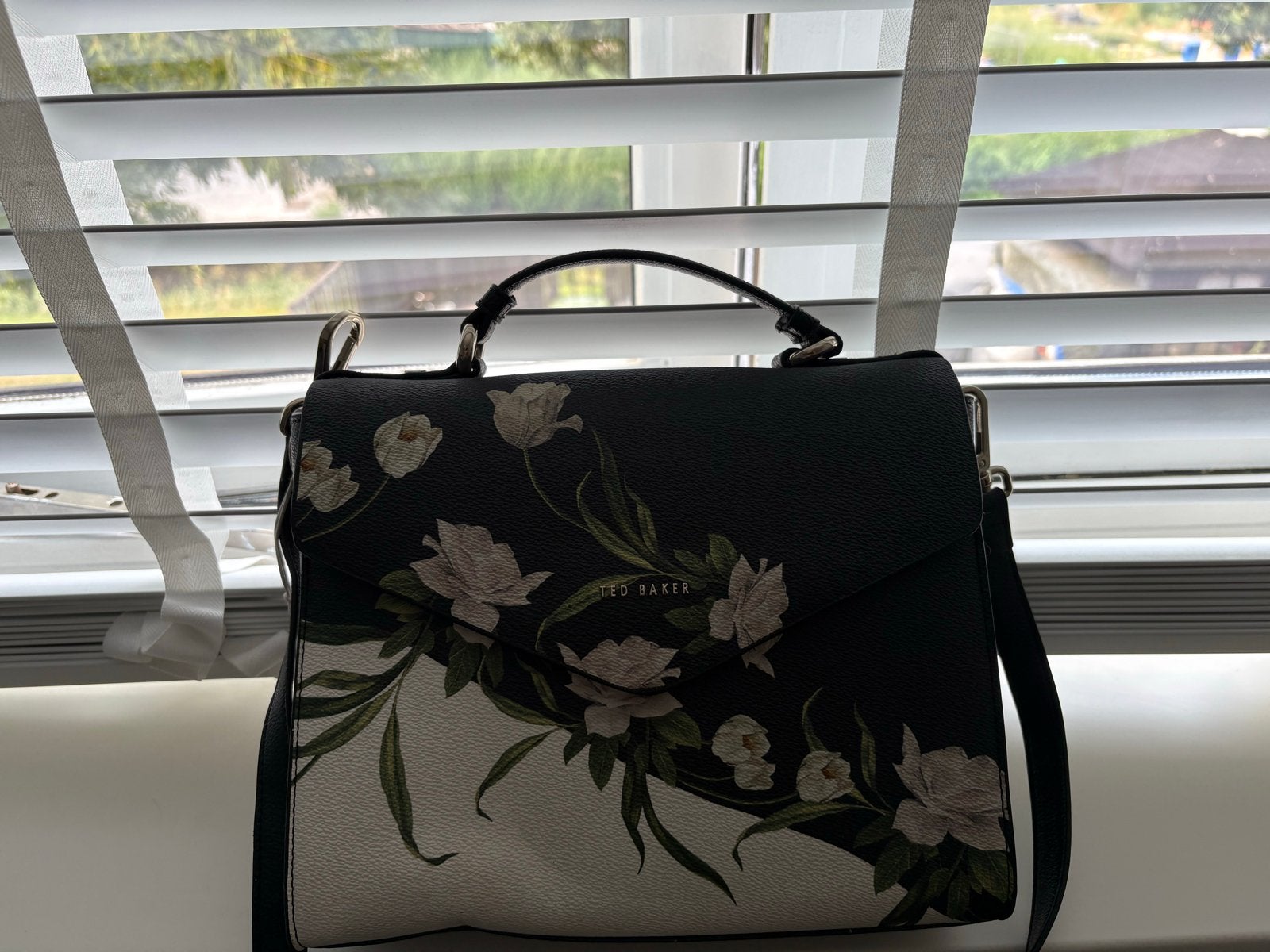 Ted Baker Handtas Zwart met Bloemenprint, Ophalen of Verzenden, Nieuw, Zwart, Handtas
