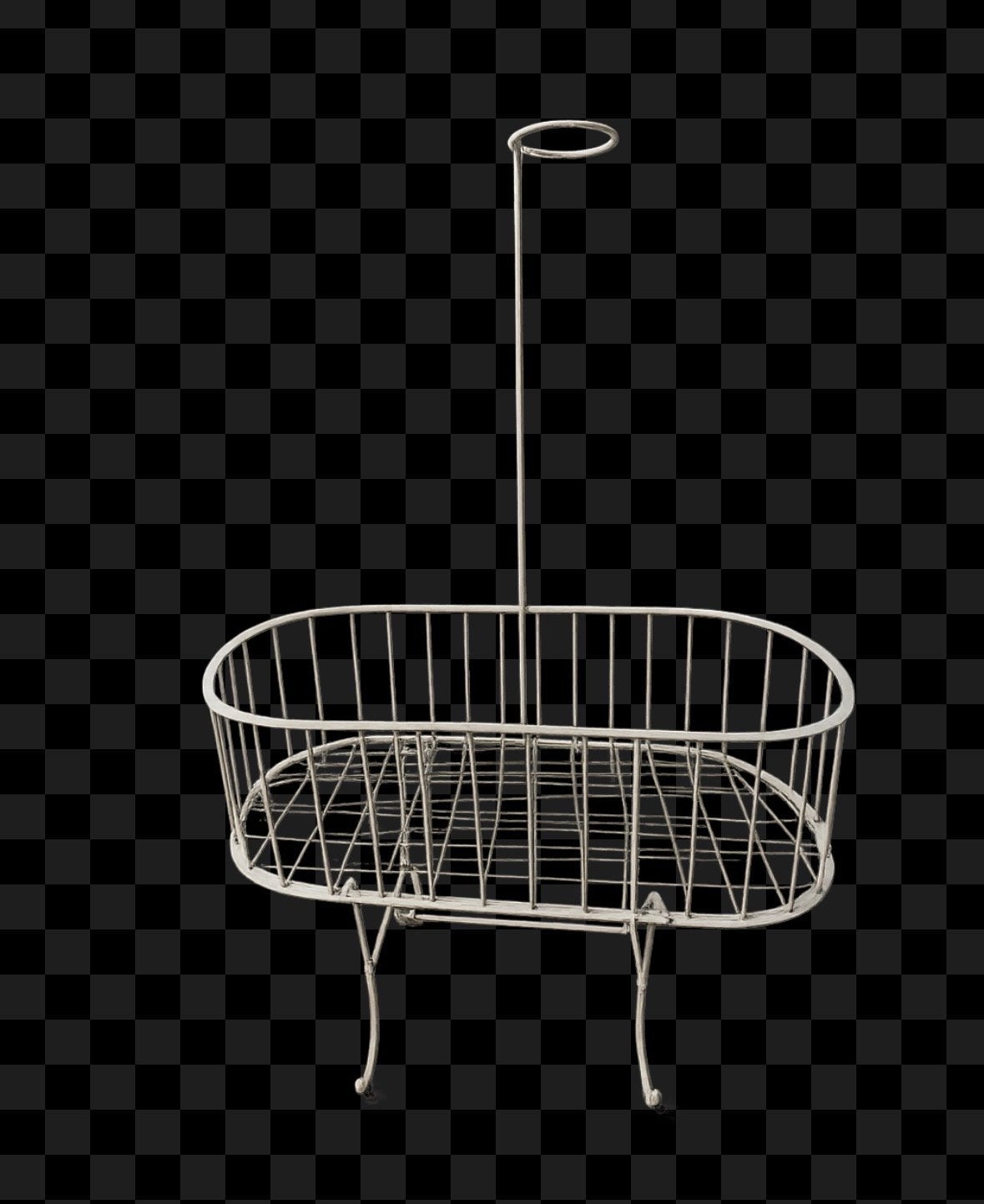 Handgemaakt antiek stalen wiegje - 90x35 cm, Kinderen en Baby's, Ophalen, Gebruikt, Wieg