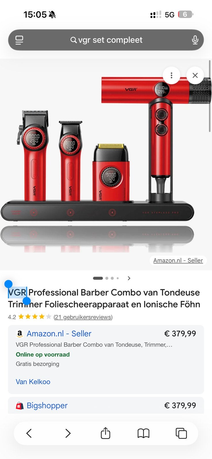 Kapperbag VGR orgineel nieuwe nooit gebruikt, Ophalen of Verzenden, Nieuw, Föhn of Haardroger