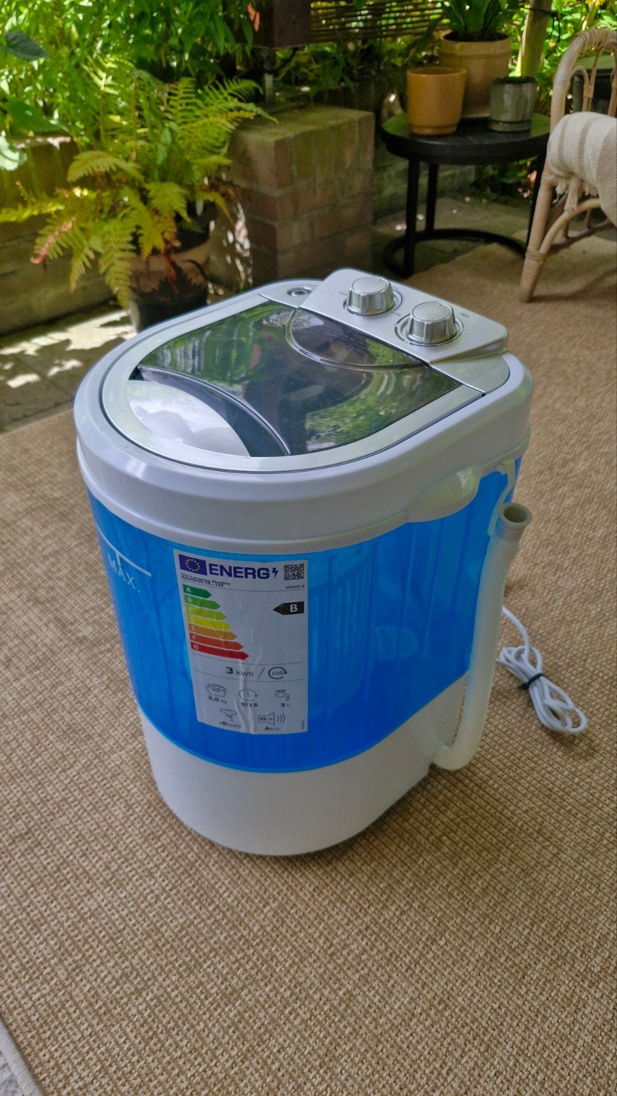 Mini Wasmachine Camping met Centrifuge - Compact & Draagbaar, Ophalen, Minder dan 1200 toeren, Minder dan 85 cm, Minder dan 4 kg