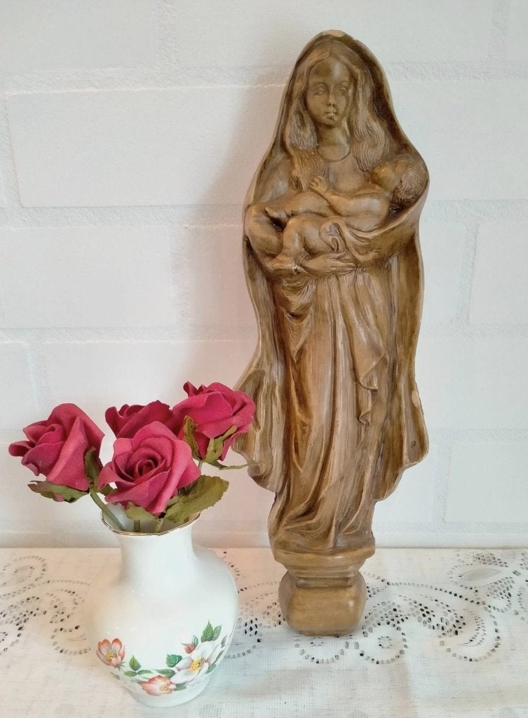Brocante Maria muurbeeld, Maria en Jezus SUMMERSALE, Ophalen of Verzenden