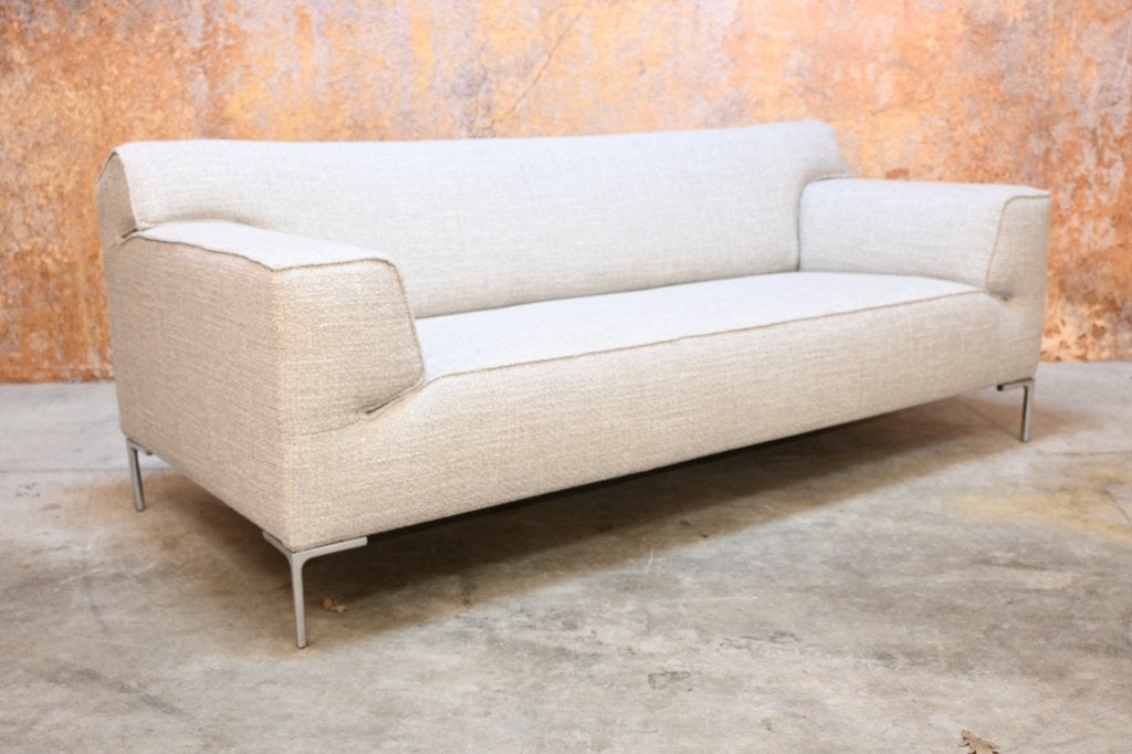 NIEUWbeklede Design on Stock Bloq 2,5 zitsbank De Ploeg stof, Design on Stock, 75 tot 100 cm, Ophalen of Verzenden, Rechte bank