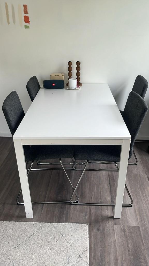 GRATIS: Witte eettafel (IKEA MELLTORP), Huis en Inrichting, Tafels | Eettafels, Gebruikt, 50 tot 100 cm, Rechthoekig, Ophalen