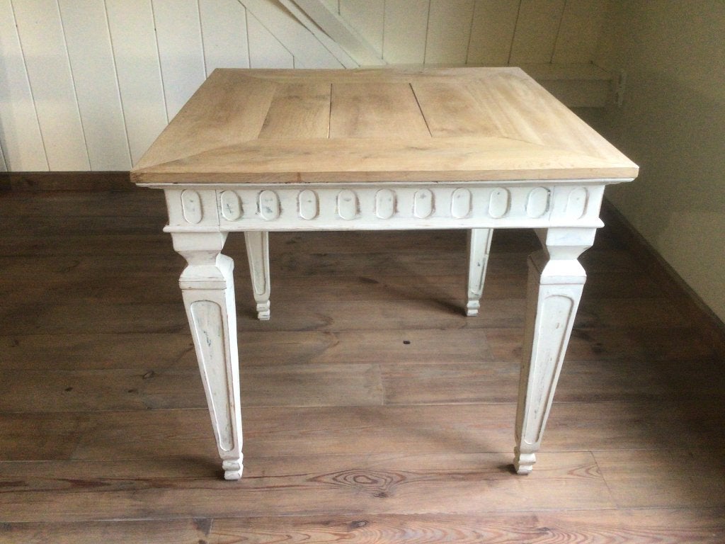 Brocant eettafeltje, Huis en Inrichting, Ophalen, 50 tot 100 cm, Vierkant, Tot twee personen