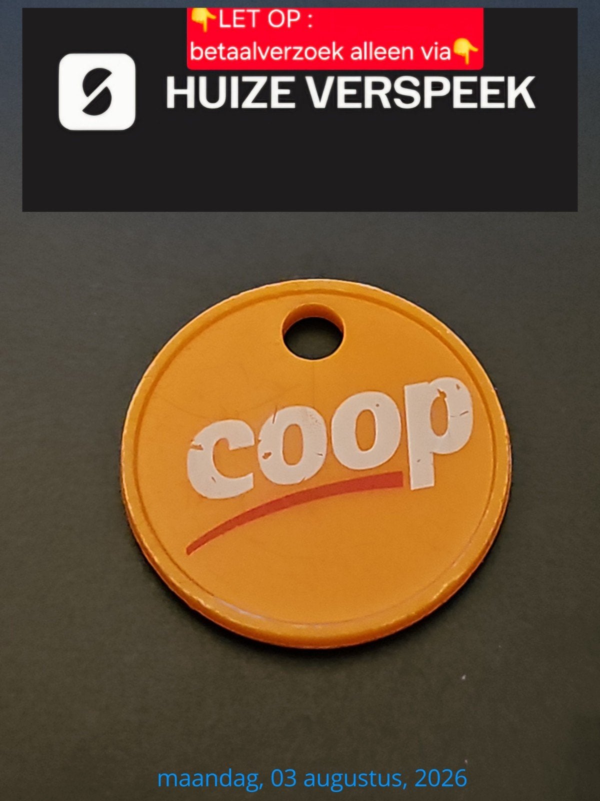 ( ͡• ͜ʖ ͡•)️ coop ( PLASTIC) WINKELWAGENMUNTJE, Verzenden