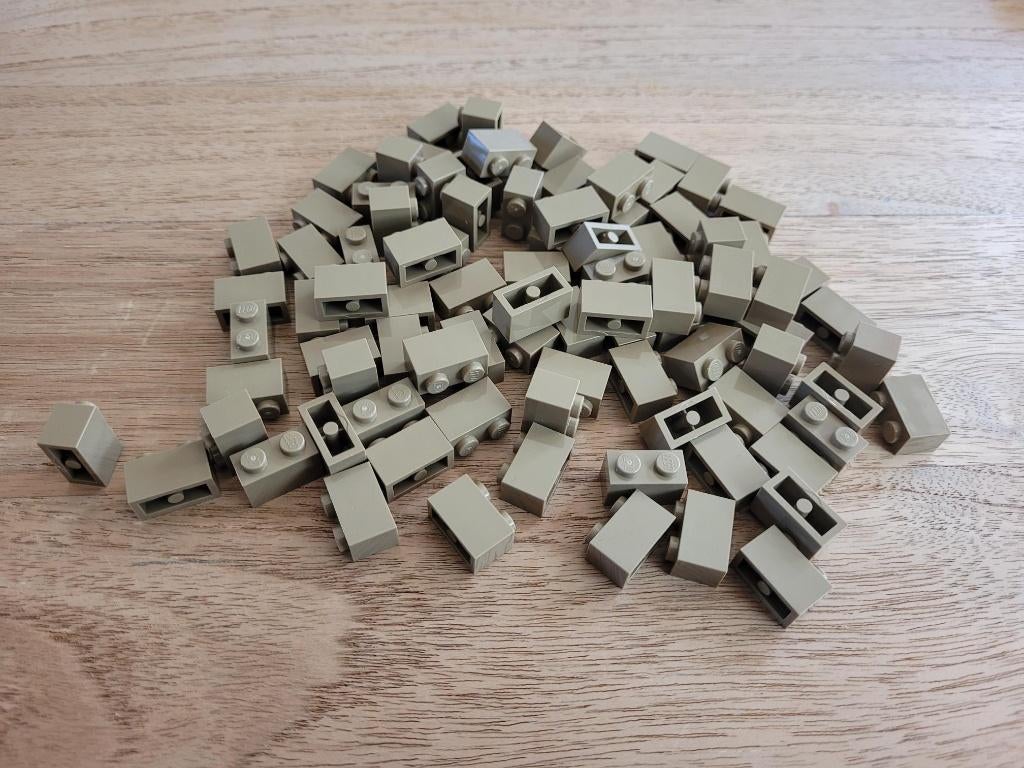 Partij J522=100x Nieuwe Lego stenen 1x2 Dark tan, Lego, Lego, Lego, Nieuw