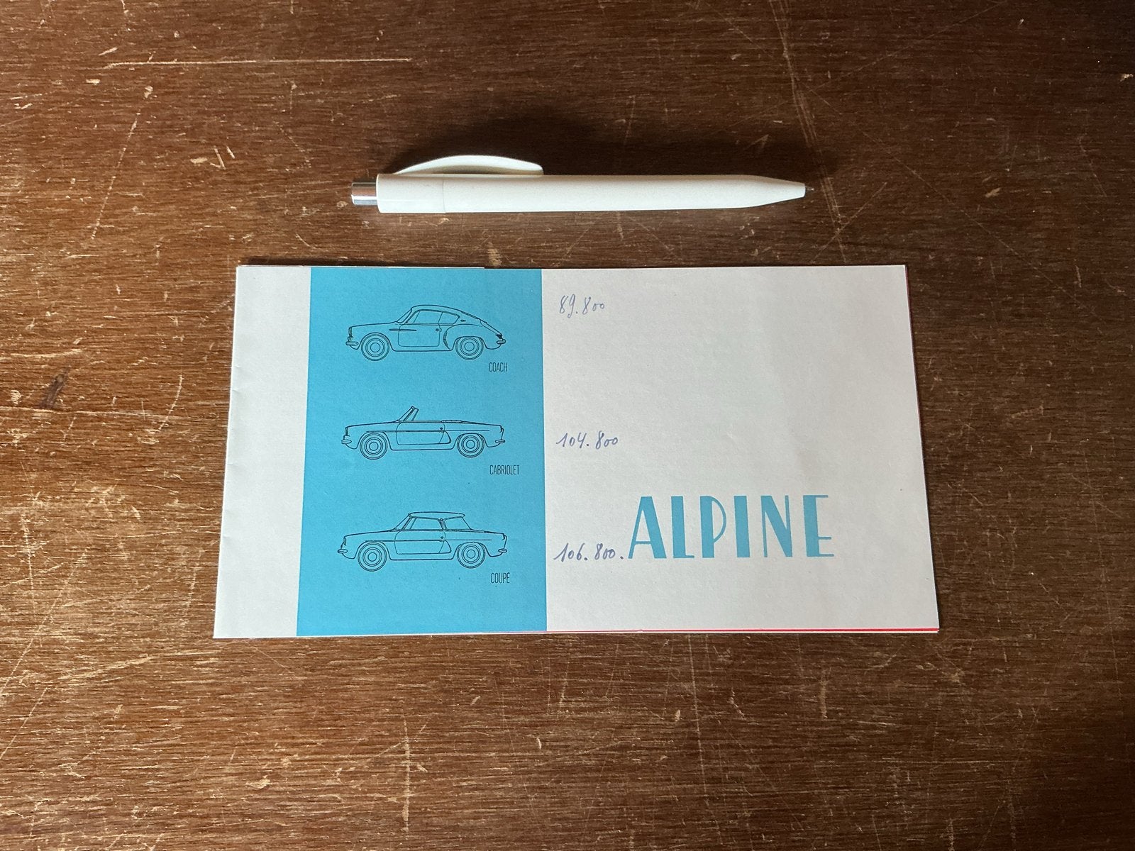 Zeldzame Alpine 850/904 GT brochure (origineel), Boeken, Auto's | Folders en Tijdschriften, Ophalen of Verzenden, Nieuw, Renault