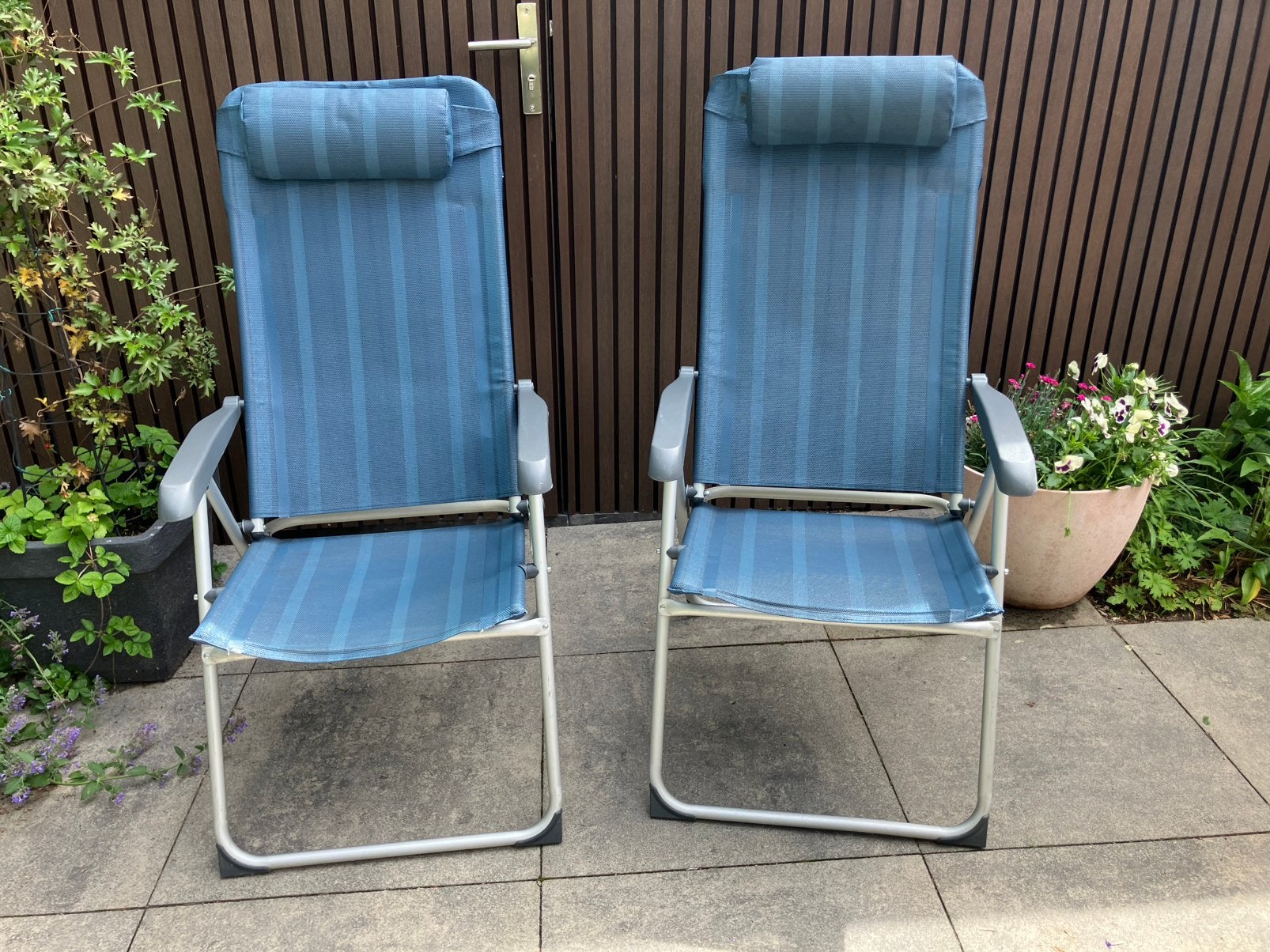 Set campingstoelen Human Nature blauw, Ophalen, Kunststof