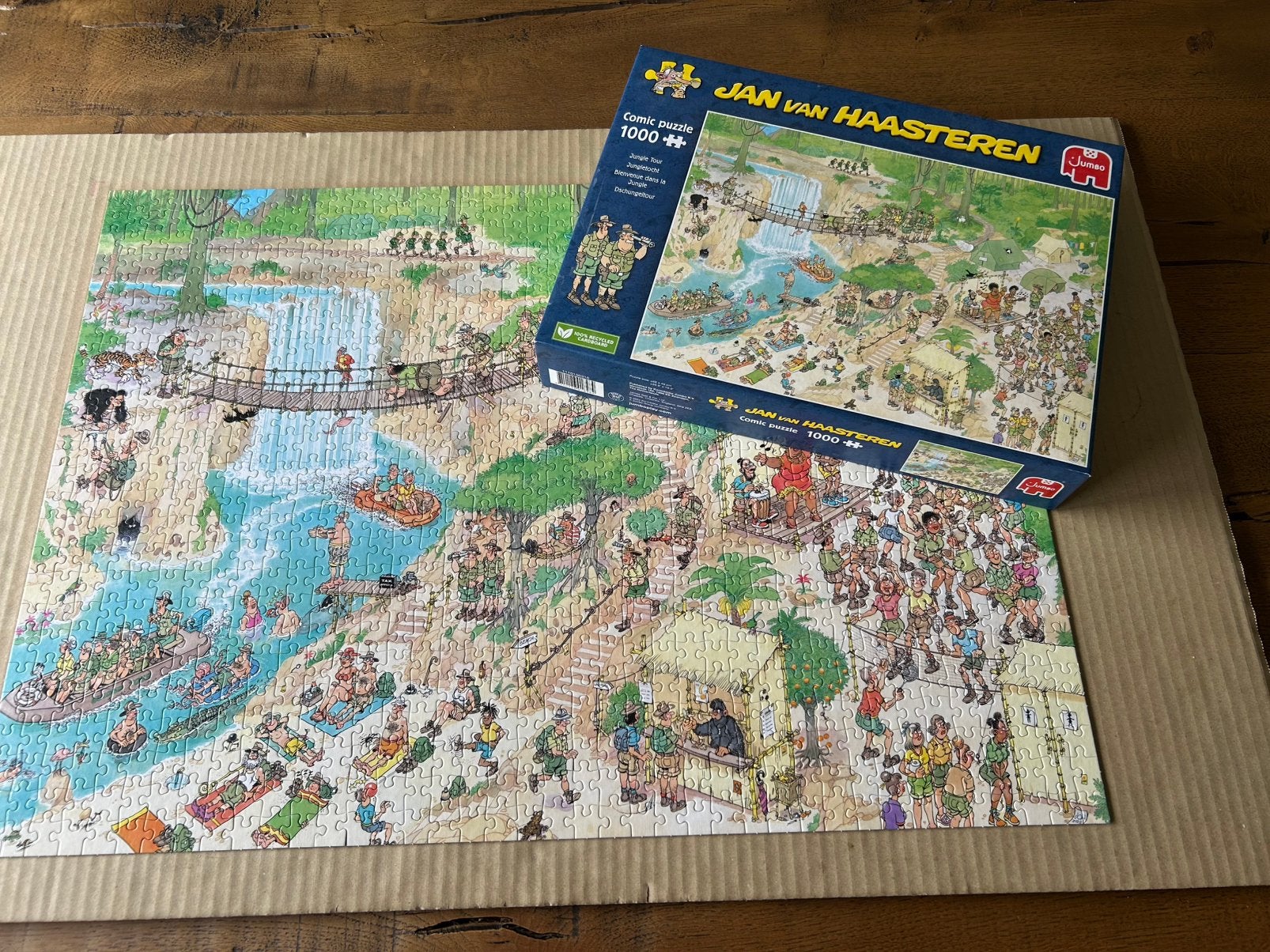Jan van Haasteren puzzel 1000 stukjes Jungletocht, Hobby en Vrije tijd, Denksport en Puzzels, Ophalen, 500 t/m 1500 stukjes, Zo goed als nieuw