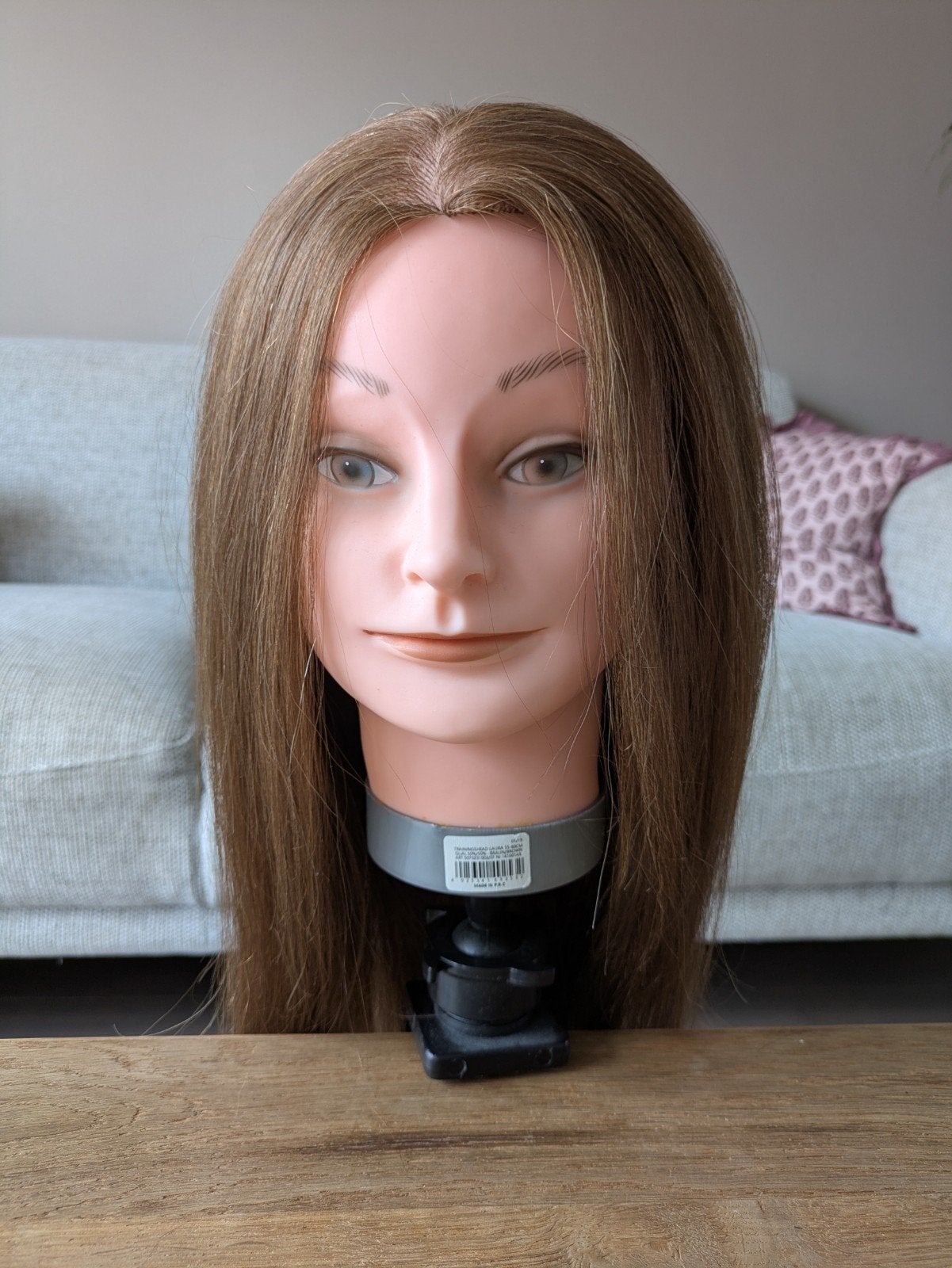Sibel oefenhoofd met echt haar en tafelklem, Ophalen, Nieuw