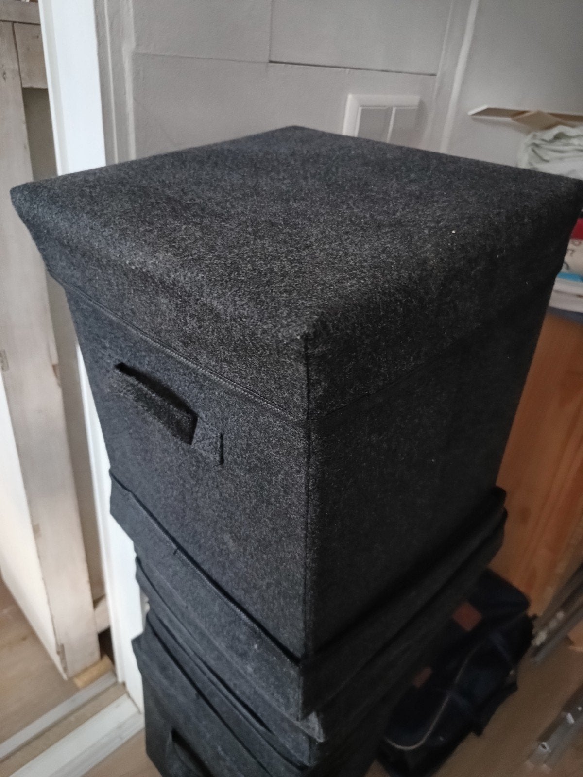 tien opvouwbare stoffen boxen grijs - Hema, voor IKEA Kallax, Huis en Inrichting, Ophalen, Gebruikt, Grijs, Textiel
