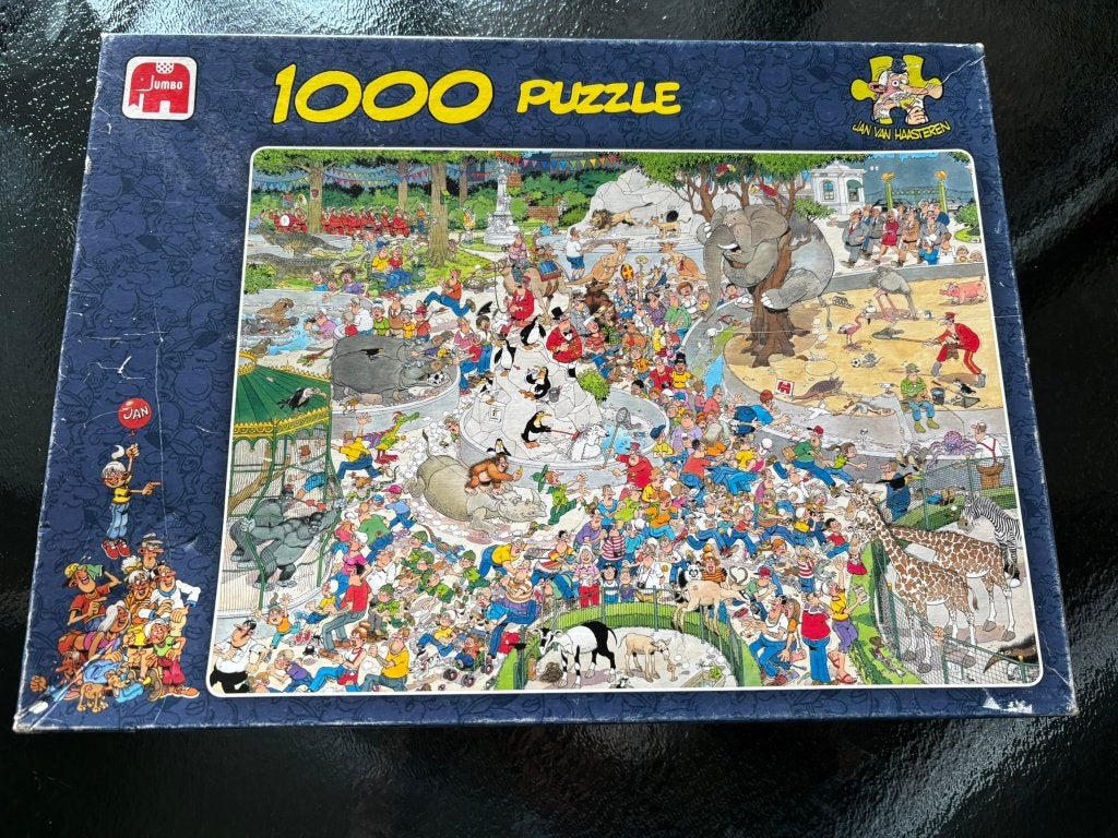 Jumbo Jan van Haasteren - De Dierentuin - 1000 stukjes, Ophalen of Verzenden, 500 t/m 1500 stukjes, Zo goed als nieuw, Legpuzzel