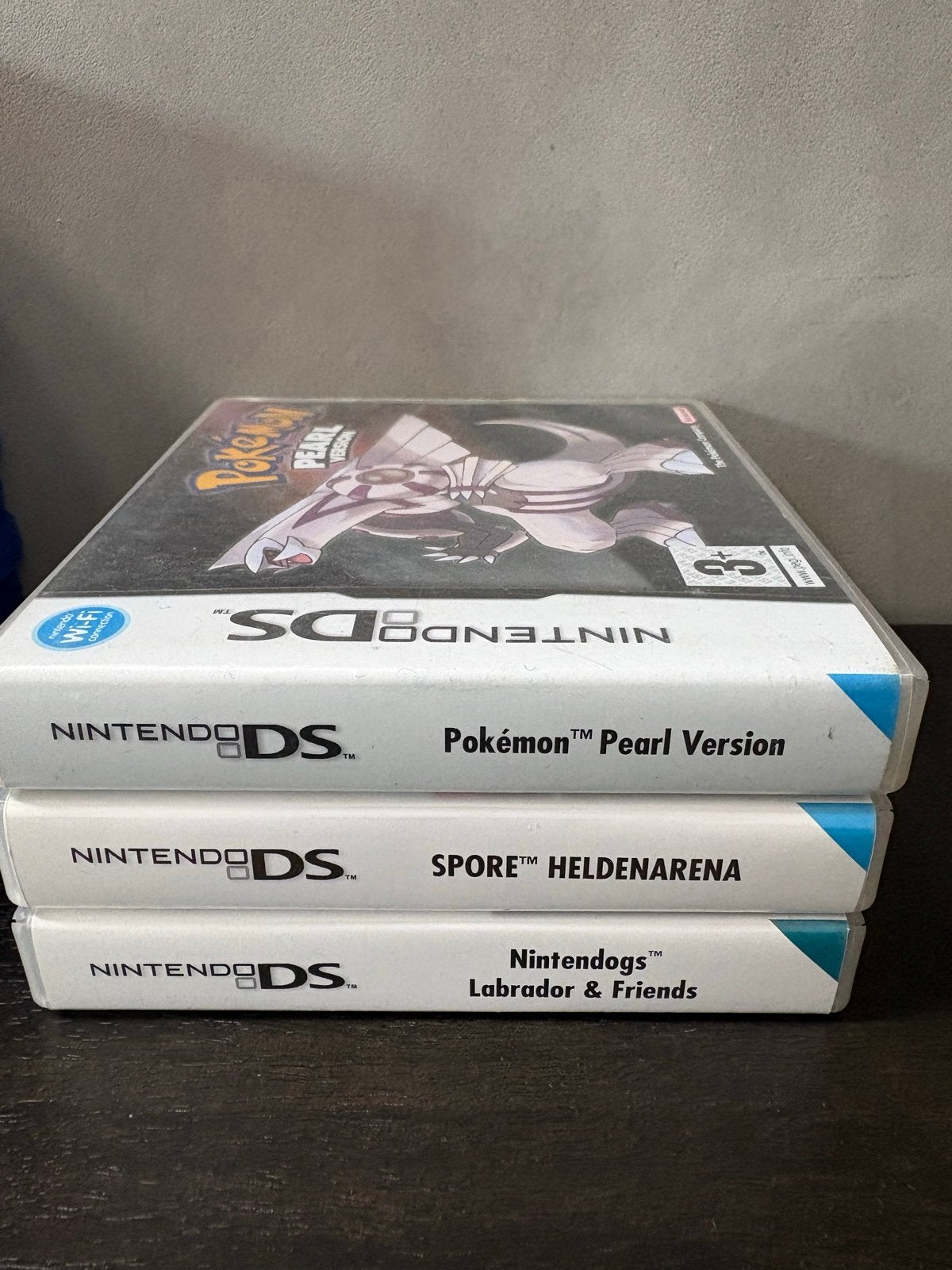 Nintendo DS Spellen: Pokémon Pearl, Spore, Nintendogs, Online, Gebruikt, 1 speler, Ophalen of Verzenden