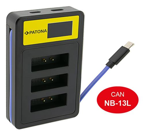 Smart Triple LCD USB Charger Canon PowerShot G5X Mark G7X, Verzenden, Nieuw