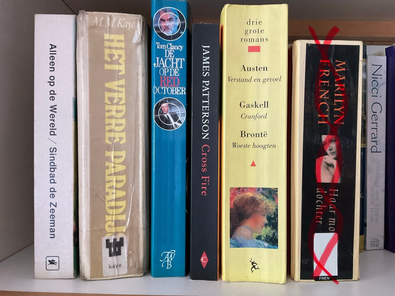 Enkele boekenplanken met ROMANS, Ophalen of Verzenden, Gelezen