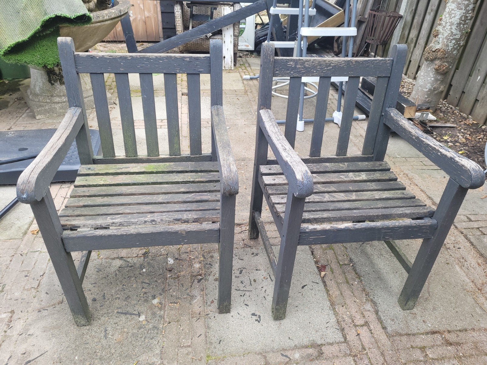 Gratis tuinstoelen, Ophalen, Gebruikt, Hout