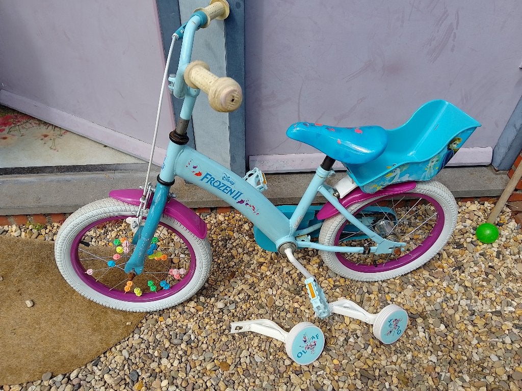 Frozen fiets 16 inch, Ophalen, Terugtraprem, Zijwieltjes, 16 tot 20 inch
