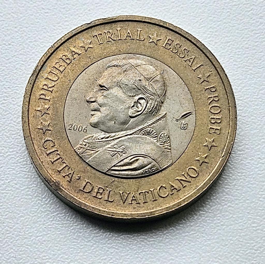 Vaticaanstad 1 Euro proefmunt (essaitrial) uit 2006, Postzegels en Munten, Munten | Europa | Euromunten, Ophalen of Verzenden