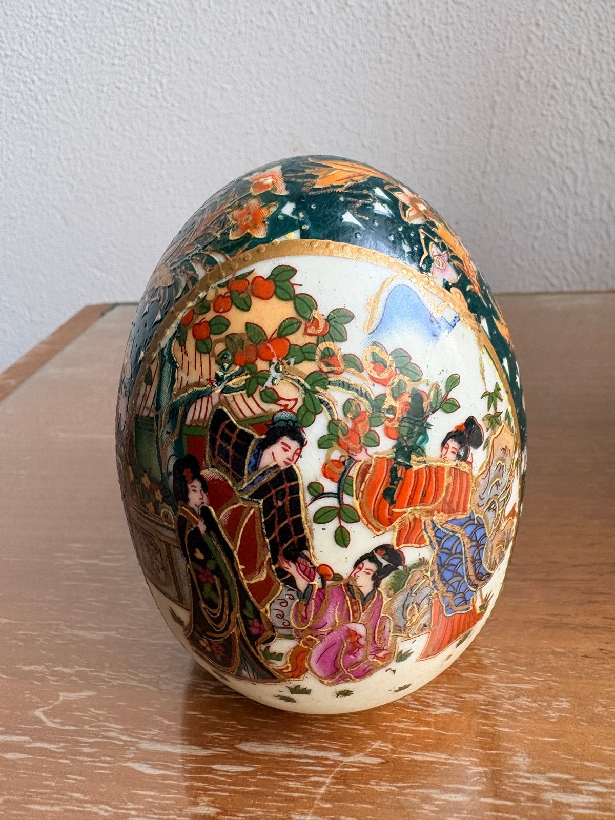 Vintage porseleinen Ei-Satsuma stijl, Antiek en Kunst, Ophalen of Verzenden