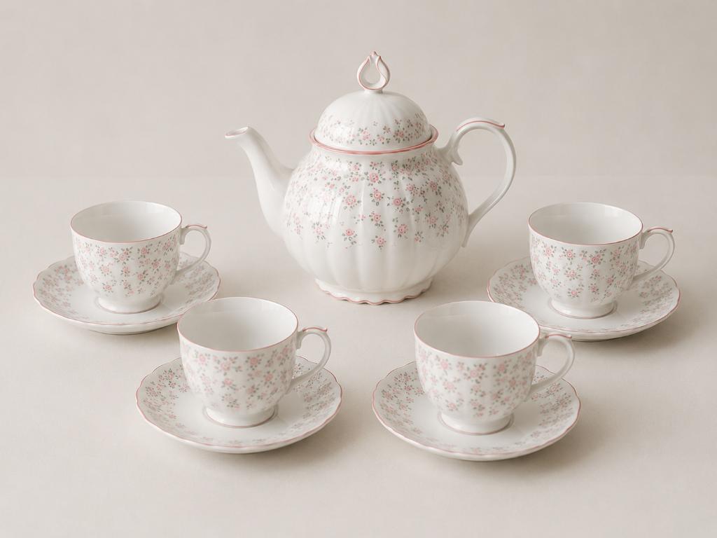 Vintage porseleinen theeset Seltmann Weiden Bavaria REGINA, Ophalen of Verzenden, Zo goed als nieuw, Overige stijlen, Kop(pen) en/of Schotel(s)