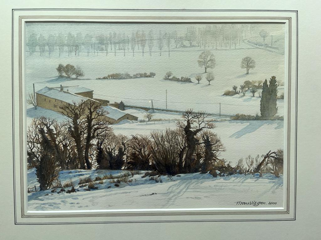 2 Aquarellen van henk van viegen, Ophalen of Verzenden