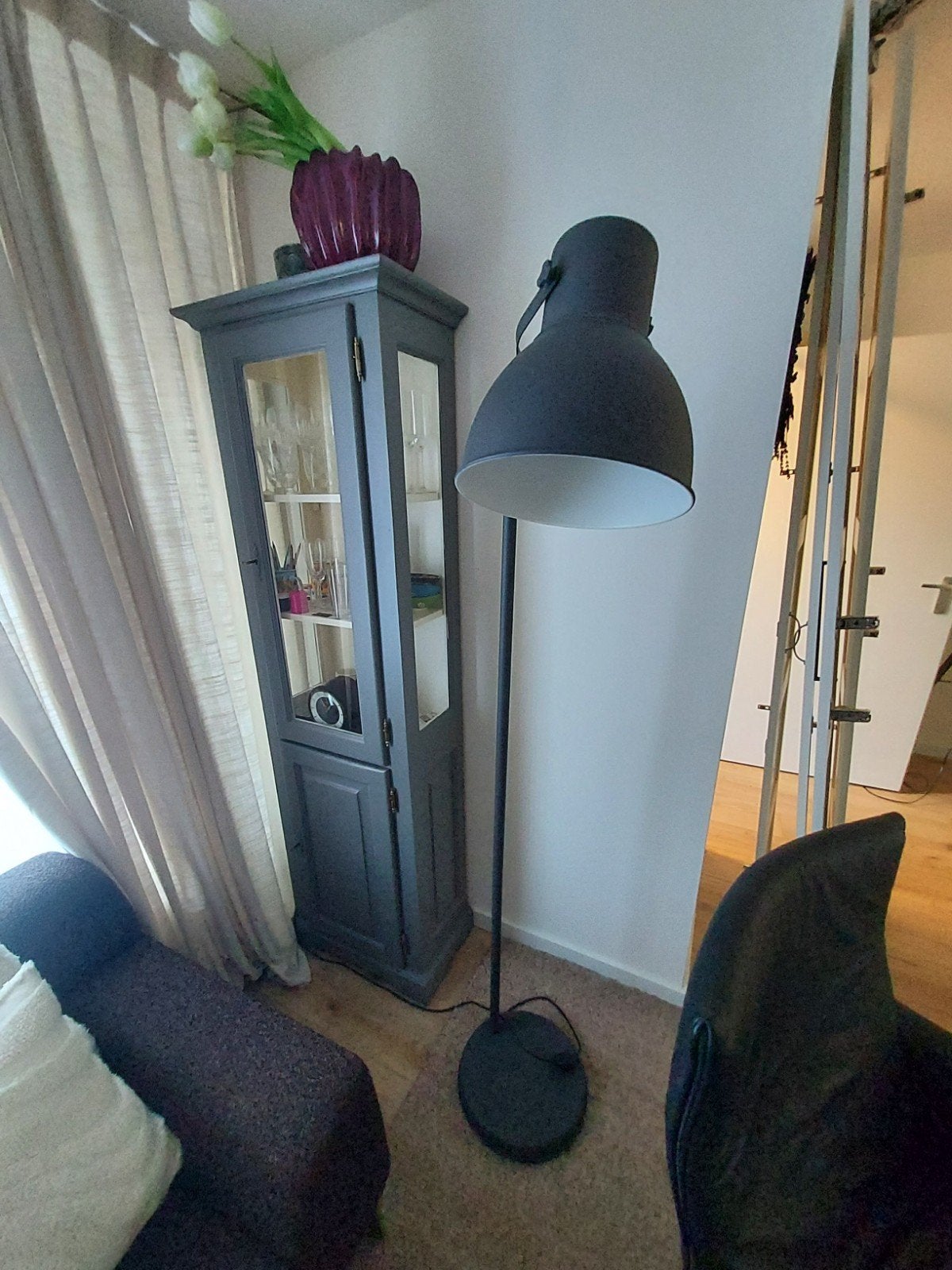 IKEA Staande Lamp Grijsblauw met Lamp, Ophalen, Gebruikt, Metaal, Modern