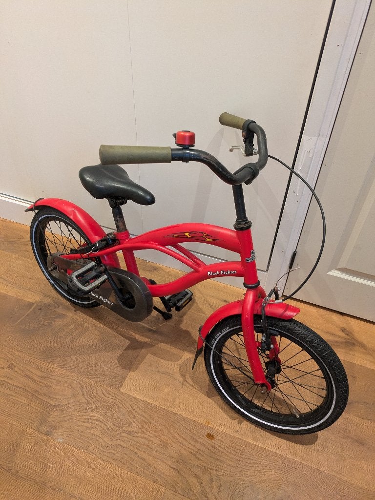 Popal Black Fighter 20 inch jongensfiets rood incl. slot, Fietsen en Brommers, Fietsen | Jongens, Ophalen, Terugtraprem, Gebruikt