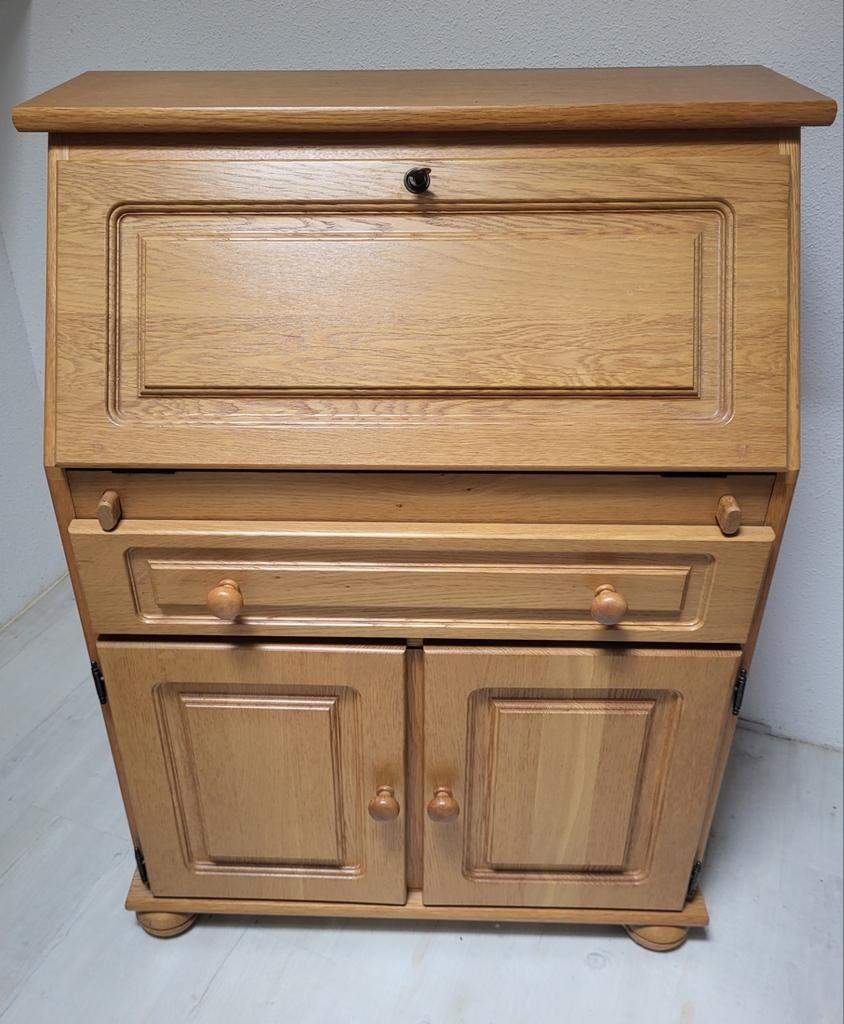 Klein licht eiken secretaire/bureautje, Huis en Inrichting, Ophalen, Gebruikt