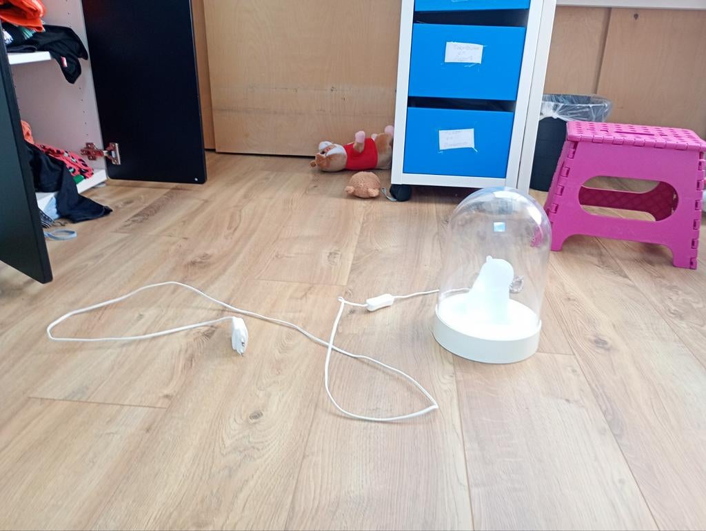 IKEA nachtlampje beertje in stolp met stekker, Modern, Speels,kinderkamer, Nieuw, Ophalen of Verzenden, Glas