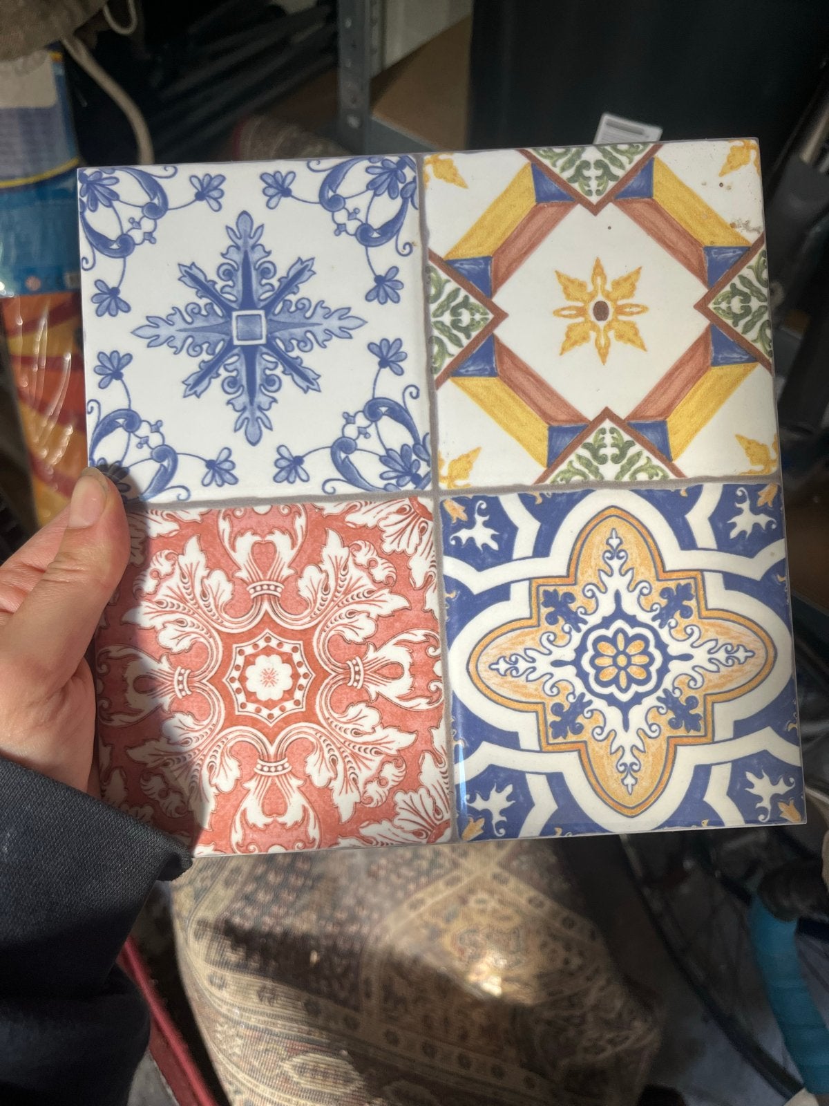 Decoratieve keramische, portugese tegels - 20x20 cm, ~1.5 m2, Doe-het-zelf en Verbouw, Ophalen, Nieuw, 20 tot 40 cm, Minder dan 5 m²