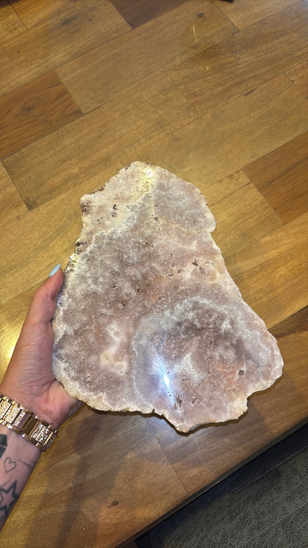 Prachtige Roze Amethist Schijf (Slab) – Luxe Kwaliteit, Ophalen of Verzenden, Mineraal