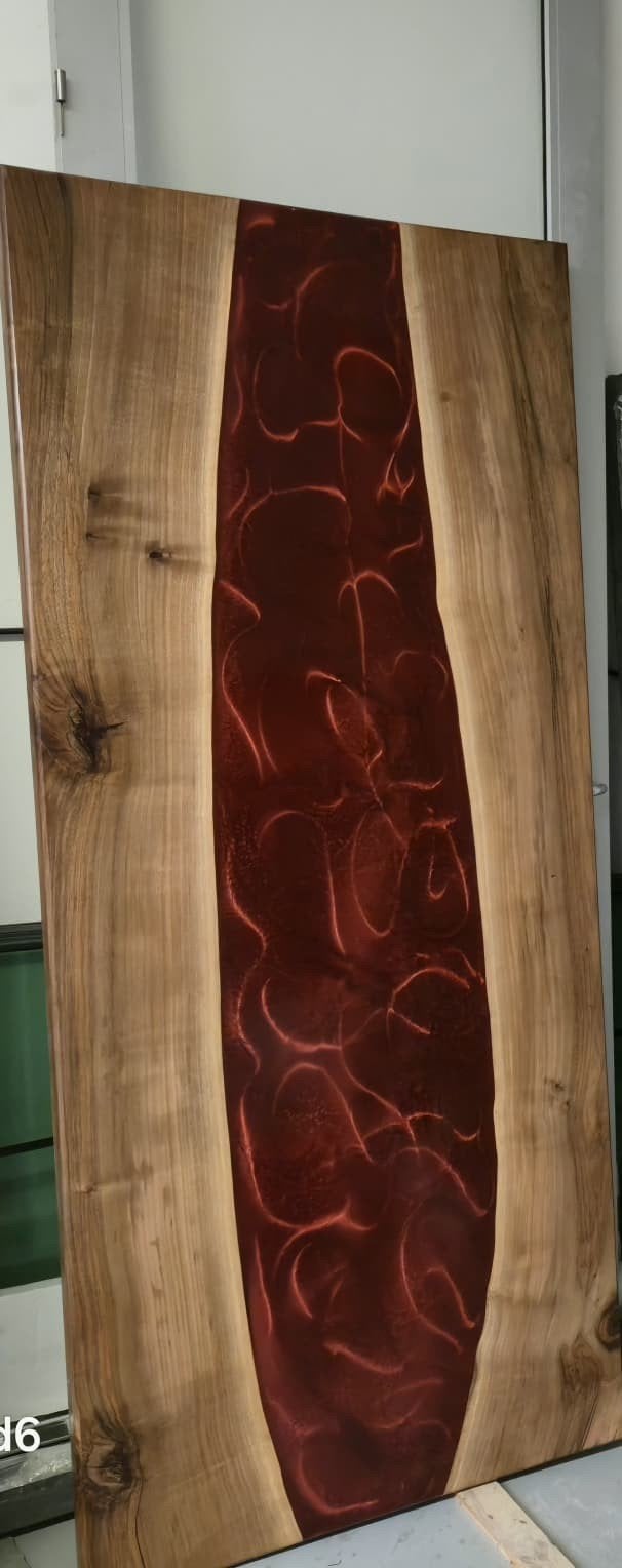 Unieke Walnoot Houten Epoxy Tafelblad - Rivier Design, Ophalen, 100 tot 150 cm, 50 tot 100 cm, Rechthoekig