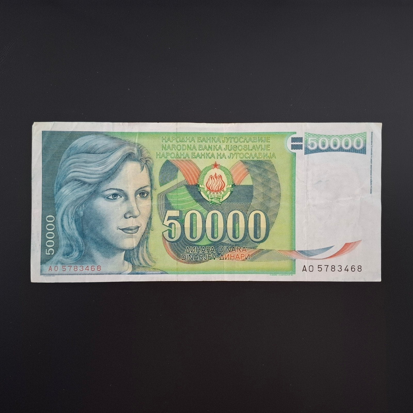50000 dinar Joegoslavië #020, Postzegels en Munten, Ophalen of Verzenden, Joegoslavië, Los biljet